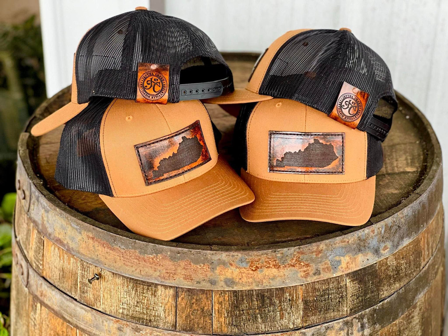 Bulk Custom Logo Genuine Leather Patch Hats image 7