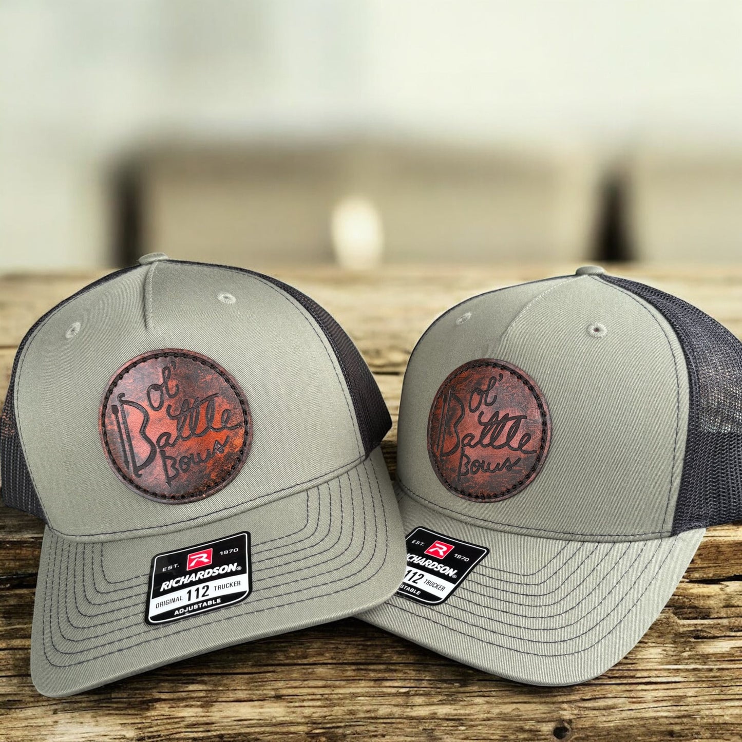 Bulk Custom Logo Genuine Leather Patch Hats image 0