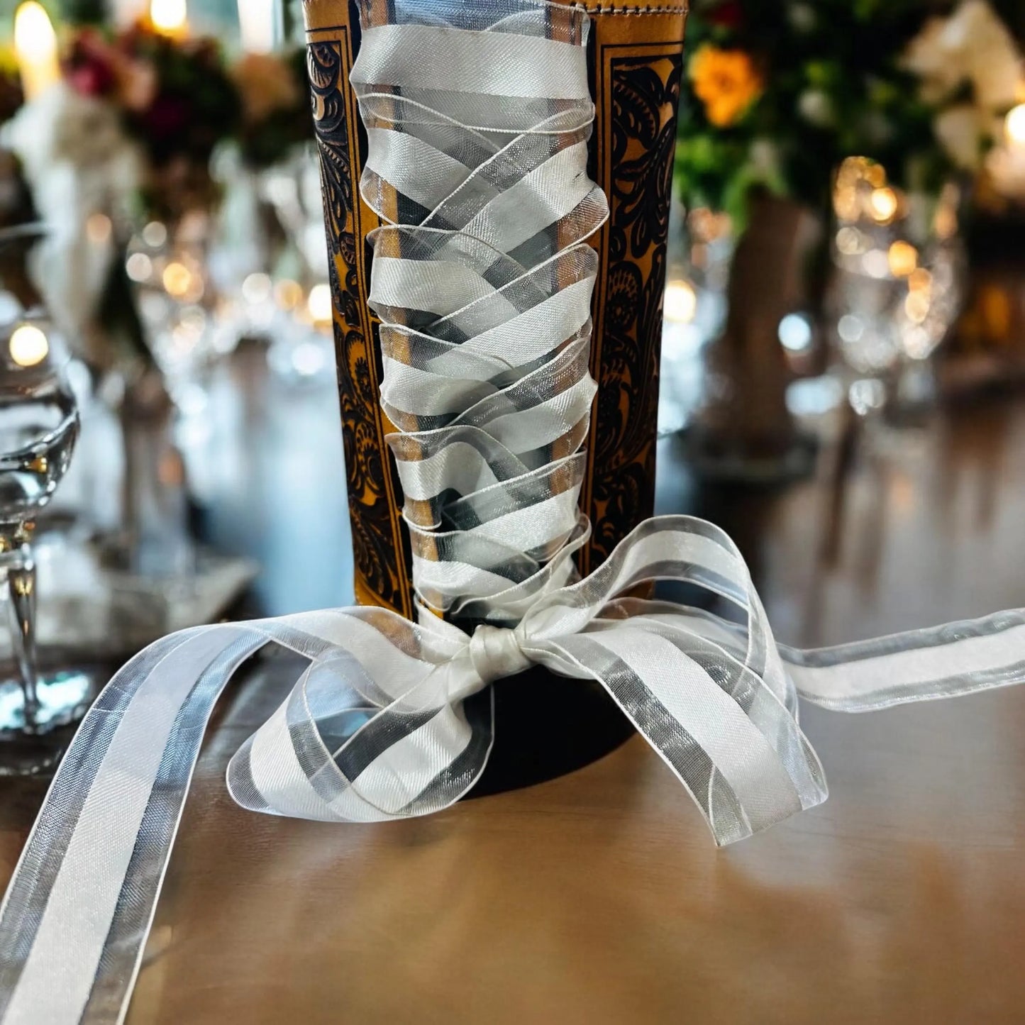 BOUQUET WRAP / Genuine Leather /Wedding gift / Vow Renewal / 100% American Made / wedding floral wrap / garter / western bouquet floral wrap
