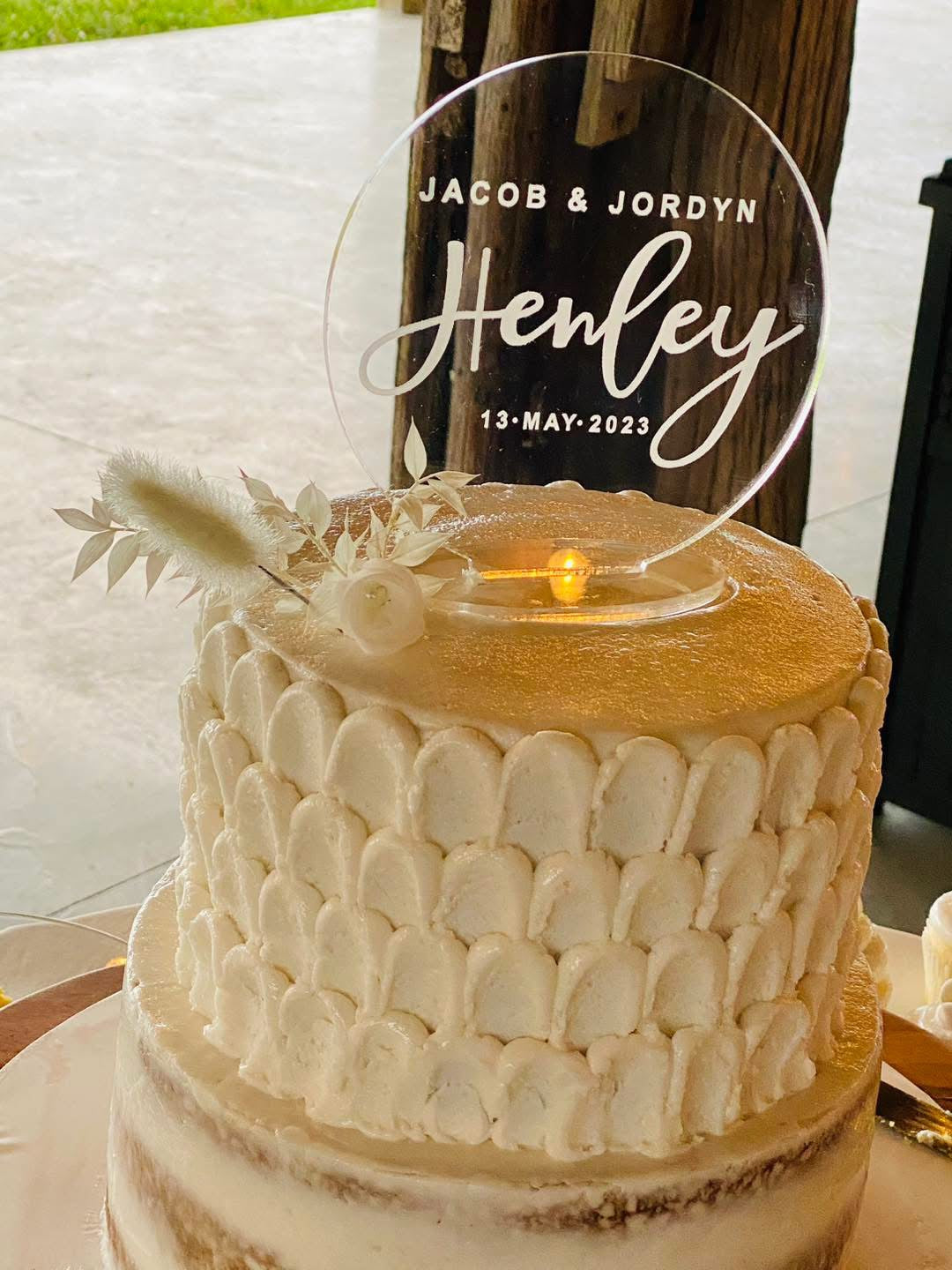 Custom Wedding Cake Topper - Personalized Topper For Wedding - Acrylic Engraved - Floral Designs - Rustic Design - Sunflower Cake Topper