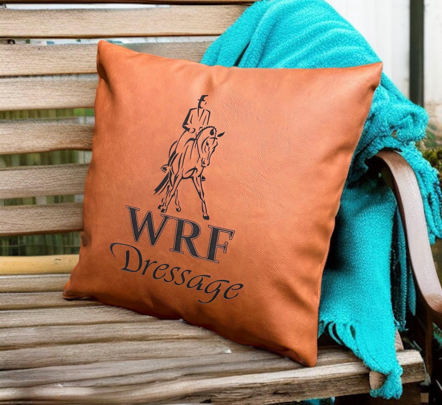 Personalized Rustic Leather Pillow - Wedding Gift - Anniversary Gift - Monogram Gift
