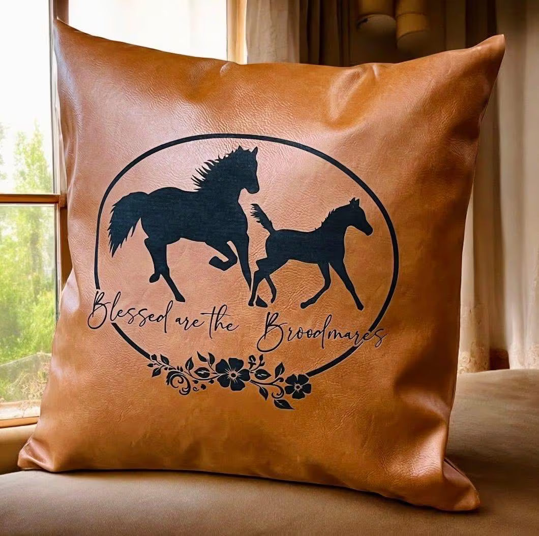Personalized Rustic Leather Pillow - Wedding Gift - Anniversary Gift - Monogram Gift