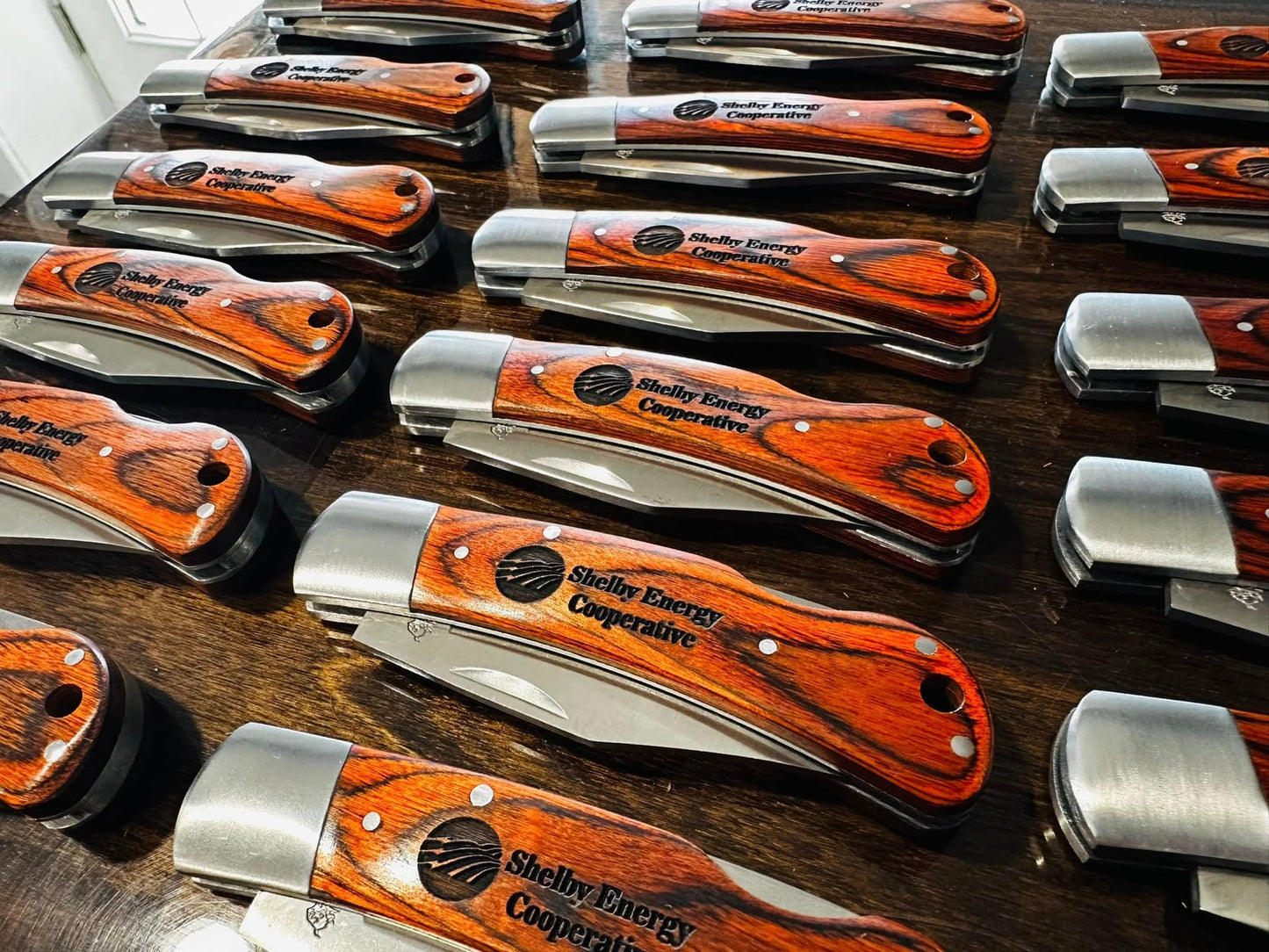 Custom Logo Bison River Knives w/Leather Sheath image 3