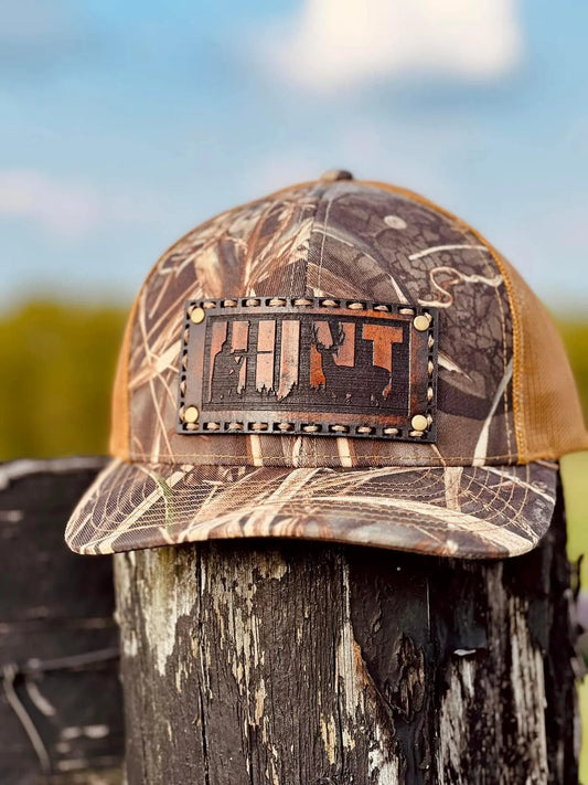 Rustic Genuine Leather Patch Hat image 7