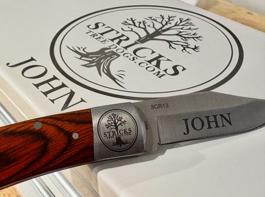 Custom Logo Bison River Knives w/Leather Sheath image 1