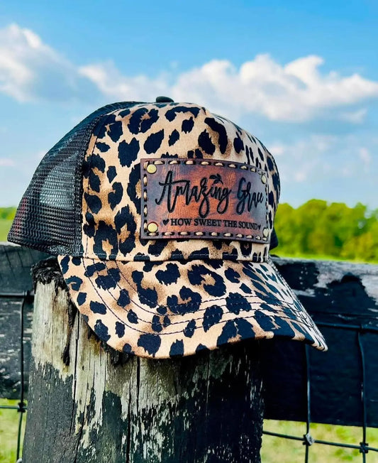 Rustic Genuine Leather Patch Hat image 6