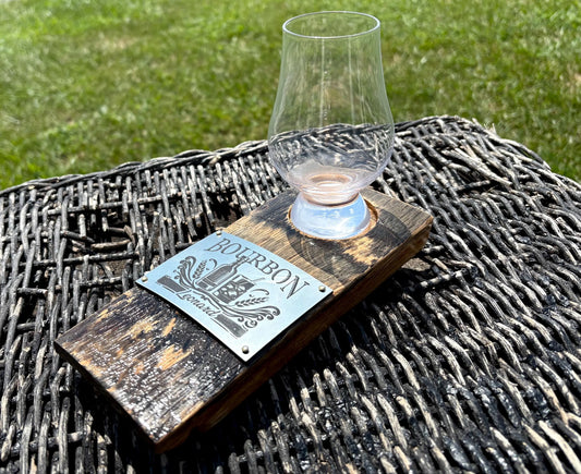 Personalized Glencairn Barrel Stave Coaster - Best Man Gift - Rustic Wedding Gift - Gift for him - Bourbon Gift - Birthday Gift